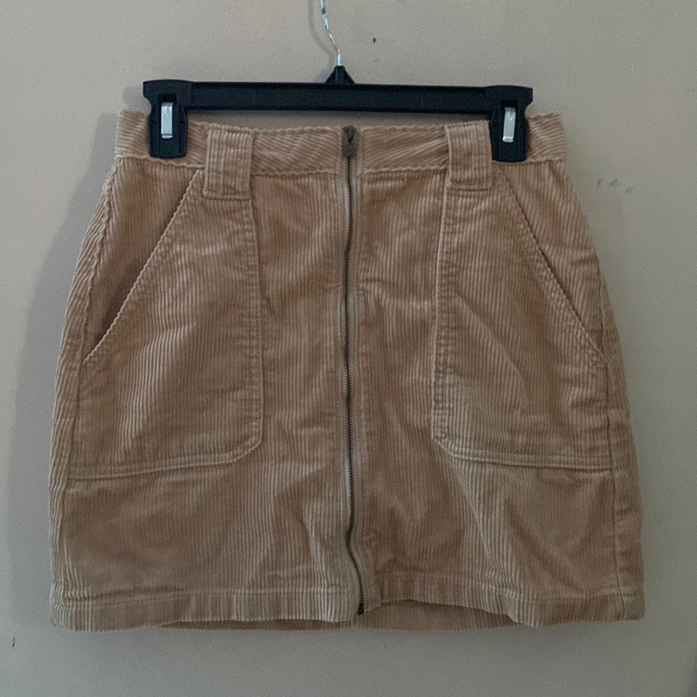 Hollister tan corduroy skirt
